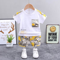 Summer New Boys' Western Style Camouflage Short Sleeve Suit