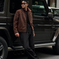 Retro Millennial Coffee-Colored Suede Jacket