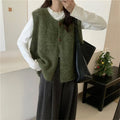 Korean-style Minimalist Versatile Loose-fit Layered Knit Vest