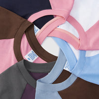 Menswear T-shirt Candy Color Contrast Color Raglan Sleeve