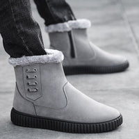 Men's Thick Cotton Shoes Waterproof Black Snow Boots
