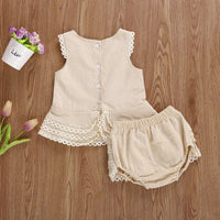 Lace Sleeveless Shorts Two-piece Suit