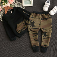 Boys' Camouflage Casual Sweatpants Two-piece Children's Suit
