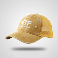 Couple's Letter Embroidered Washed Mesh Baseball Cap
