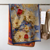 Autumn And Winter New Cashmere-like Thickened Oil Painting Jacquard Scarf