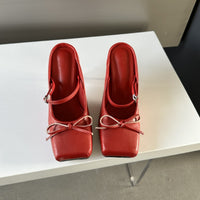 Open-Back Stiletto-Heel Mule Sandals With Closed Toe