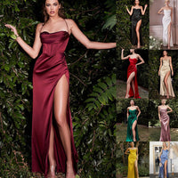 European And American-style High-waisted Side-slit Design