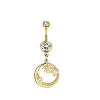 Moon Zircon Planet Navel Stud