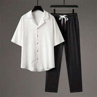 Casual Men's Sports High-end Half Sleeve Chinese Style Two-piece Set