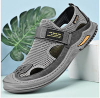 Fashion New Cowhide Men's Casual Mesh Shoes