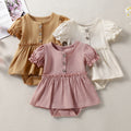 Infant Triangle Rompers Female Cotton Multicolor