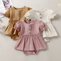 Infant Triangle Rompers Female Cotton Multicolor