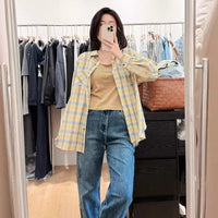 Women's Loose Casual Long Sleeve Plaid Shirt