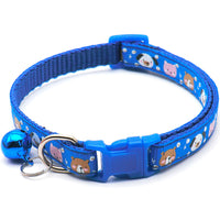 Cartoon Printed Cat Collar With Bell