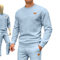 Simple Relaxed-fit Crew-neck Sweatshirt With A Textured Weave For Everyday Wear