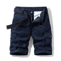 Men's Cotton Shorts Retro Multi-pocket Straight Casual Shorts