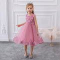 Girls Princess Crochet Lace Wedding Dress
