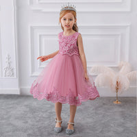 Girls Princess Crochet Lace Wedding Dress