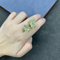 Natural Crystal Turquoise Claw Stud Earrings For Women