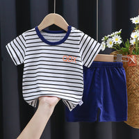 Hildren's Short-sleeved Suit Summer Cotton T-shirt