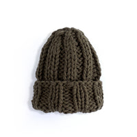 Knitted Hat Ladies Winter Pure Color Simple Thick Woolen Hat