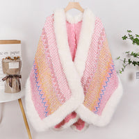 High Environmental Protection Fox Shawl Advanced Socialite Style Thickened Cape