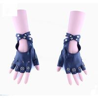 Women's Black Stylish Gothic Rose Bow Gloves