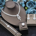 European And American Bride Shiny Zircon 3A Jewelry Suit