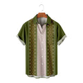 Summer Stripes Floral 3D Printed Short Sleeve Fashion Polo Collar Men's Pocket Shirt