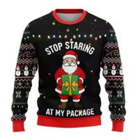 Printed Long Sleeve Round Neck Christmas Top