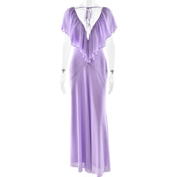 Resort V-neck Layered Ruffle Tie-up Fitted Dress