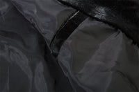 Men's Split Splicing Solid Color Loose Standing Collar Leather Jacket