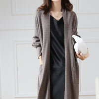 Super Long Wool Knit Cardigan Women