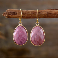 New High End Natural Stone Pendant Earrings