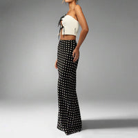 Summer European And American Elegant Slim-fit Polka Dot One-step Skirt Mid Skirt For Women