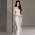 Satin Light Wedding Dress French White