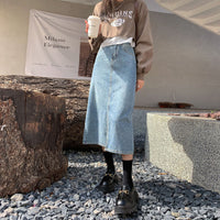 Female Casual Mid Length High Waist Slimming A-line Skirt
