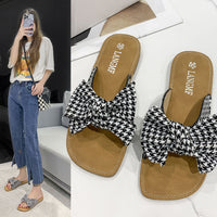 Bowknot Flip-flops Flat Soft Bottom Vacation Beach Sandals