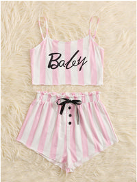 Cute And Comfortable Sling Striped Suit