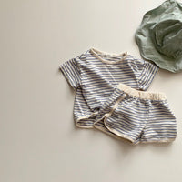 Baby Cotton Loose T-shirt Shorts Two-piece Set