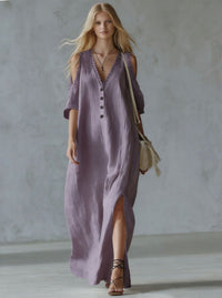 New Lace-trimmed Loose-fit Womens Casual Dress