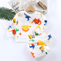 Cotton Padded Thickened Home Wear Autumn Clothes Long Pants Boys And Girls Underwear Suit
