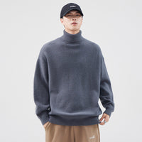 New Autumn Winter High-neck Knit Sweater For Men Japanese-style Vintage