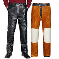 Thick Waist Support Leather Men's Casual Pants