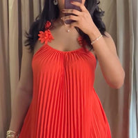 Sweet And Fresh Strapless Backless Pleated Maxi Dress