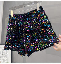 Suede Embroidered Beaded Gray Casual Shorts For Women