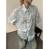 Three-dimensional Jacquard Tassel Short-sleeved Shirt Summer Design Sense