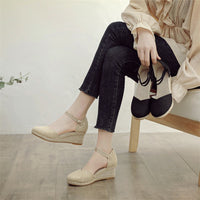 Wedge Sandals Women's Ankle-strap Buckle High Heel