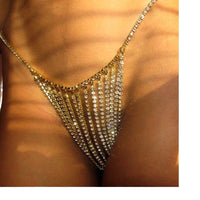 Ornament Rhinestone T-back Female Body