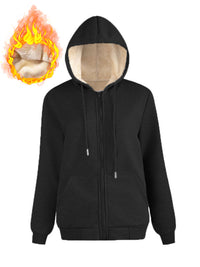Warm Fleece Hooded Sports Sweatshirt With Pockets